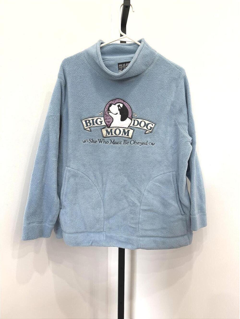 Polar Dogs by Big Dogs Small Blue Fleece Pullover with Big Dog Mom Graphic